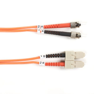Black Box FO50-003M-STSC Connect OM2 50/125 Multimode Fiber Optic Patch Cable - OFNR PVC ST to SC Orange 3-m (9.8-ft.)