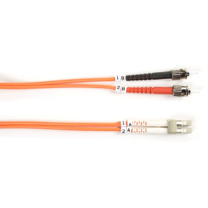 Black Box FO625-010M-STLC Connect OM1 62.5/125 Multimode Fiber Optic Patch Cable - OFNR PVC ST to LC Orange 10-m (32.8-ft.)