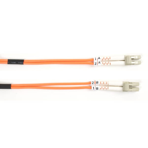 Black Box FO625-002M-LCLC Connect OM1 62.5/125 Multimode Fiber Optic Patch Cable - OFNR PVC LC to LC Orange 2-m (6.5-ft.)