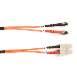 Black Box FO625-003M-STSC Connect OM1 62.5/125 Multimode Fiber Optic Patch Cable - OFNR PVC ST to SC Orange 3-m (9.8-ft.)