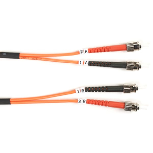 Black Box FO625-010M-STST Connect OM1 62.5/125 Multimode Fiber Optic Patch Cable - OFNR PVC ST to ST Orange 10-m (32.8-ft.)