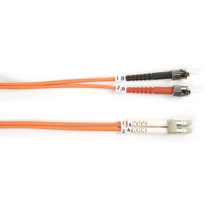 Black Box FO625-005M-STLC Connect OM1 62.5/125 Multimode Fiber Optic Patch Cable, OFNR PVC, ST to LC, Orange, 5m (16.4ft.)