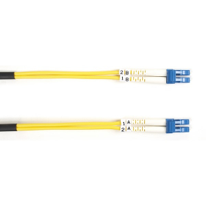 Black Box FOSM-003M-LCLC Connect OS2 9/125 Singlemode Fiber Optic Patch Cable - OFNR PVC, LC to LC, Yellow, 3-m (9.8-ft.)