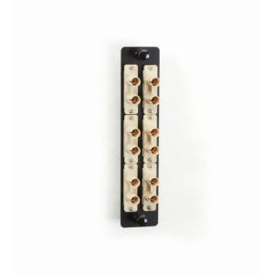 Black Box JPM460B High-Density Multimode Fiber Adapter Panel - Ceramic Sleeve (6) ST Duplex Beige