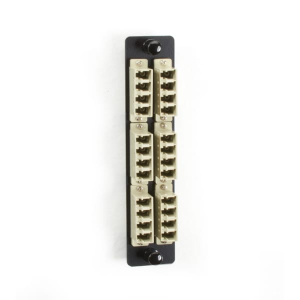 Black Box JPM467B-R2 High-Density Multimode Fiber Adapter Panel - Ceramic Sleeve (12) LC Duplex Beige