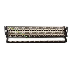 Black Box JPM816A CAT6 Feed-Through Patch Panel, 2U, Shielded, 48-Port