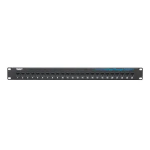Black Box JPM818A CAT6 Feed-Through Patch Panel, 1U, Unshielded, 24-Port