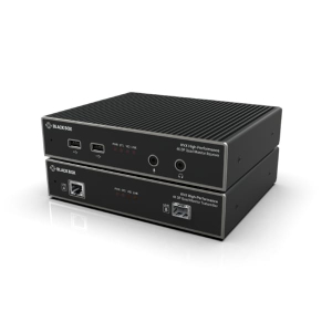 Black Box KVXHP-400 KVXHP Series MST KVM Extender over CATx/Fiber - Quad-Monitor, 4K DisplayPort, USB HID, Serial, Audio, Local Video