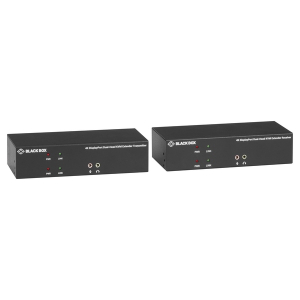 Black Box KVXLCDPF-200 KVM Extender Kit Over Fiber - Dual-Monitor DisplayPort 4K30 USB 2.0 Audio Serial Local Video Out SFP Port