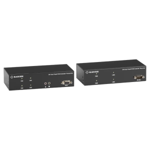 Black Box KVXLCF-200-R2 KVX Series KVM Extender Kit Over Fiber - Dual-Monitor, DVI-D, USB 2.0, Audio, Serial, Local Video Out, SFP Port
