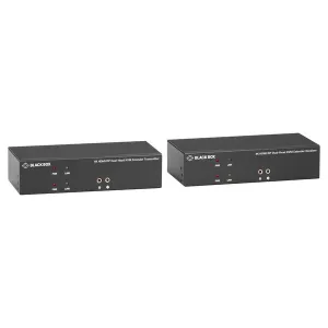 Black Box KVXLCHDPF-200-SFPBN1 KVM Extender Kit Over Fiber Bundle - Dual-Monitor HDMI/DisplayPort 4K30 USB 2.0 Audio Serial SFP LC MM 850nm 550m