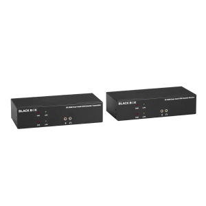 Black Box KVXLCHF-200 KVX Series KVM Extender Kit over Fiber - Dual-Monitor, HDMI 4K30, USB 2.0, Audio, Serial, Local Video Out, SFP Port