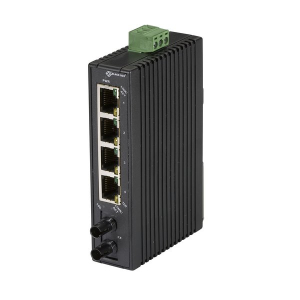 Black Box LBH120A-H-ST Fast Ethernet (100 Mbps) Hardened Temperature Switch, (4) 10/100 Mbps Copper RJ45, (1) 100 Mbps Multimode Fiber, 1300nm, 2km