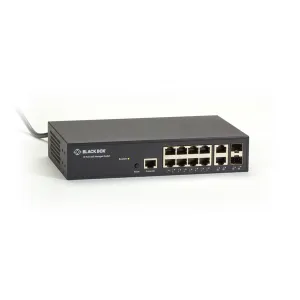 Black Box LGB1110A Gigabit Ethernet (1000 Mbps) Managed Switch, (8) 10/100/1000 Mbps Copper RJ45, (2) 100/1000 Mbps Dual-Media RJ45/SFP