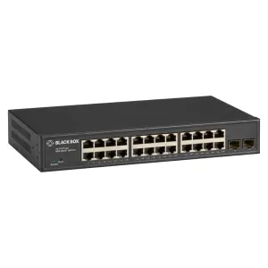 Black Box LGB2126A LGB2000 Series Gigabit Ethernet (1000-Mbps) Web Smart Switch - (24) 10/100/1000-Mbps Copper RJ45, (2) 100/1000-Mbps SFP