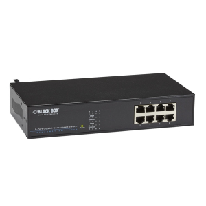 Black Box LGB408A-R2 Gigabit Ethernet (1000 Mbps) Switch, (8) 10/100/1000 Mbps Copper RJ45, Rackmount