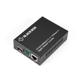 Black Box LGC210A-R2 Pure Networking Gigabit Ethernet (1000 Mbps) Media Converter, 10/100/1000 Mbps Copper to 1000 Mbps Fiber SFP