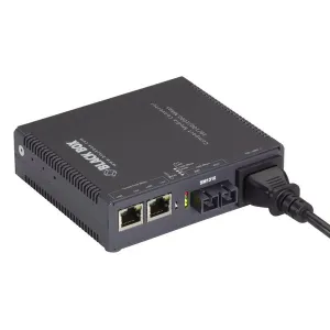 Black Box LGC5152A Compact Gigabit Ethernet (1000 Mbps) Media Converter, (2) 10/100/1000 Mbps Copper to 100/1000 Mbps Singlemode Fiber, 1310nm, SC