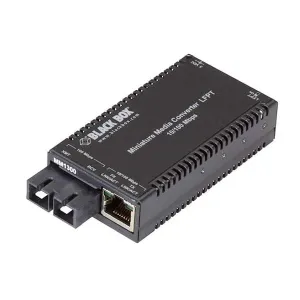 Black Box LHC014A-R4 Multi Power Miniature Fast Ethernet (100 Mbps) Media Converter, 10/100 Mbps Copper to 100 Mbps Multimode Fiber, 1300nm, 2km