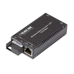 Black Box LHC028A-R4 Multi Power Miniature Fast Ethernet (100 Mbps) Media Converter, 10/100 Mbps Copper to 100 Mbps Simplex Singlemode Fiber, 20km