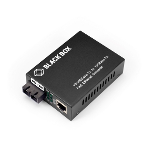 Black Box LHC211A Pure Networking Fast Ethernet (100 Mbps) Media Converter, 10/100 Mbps Copper to 100 Mbps Multimode Fiber, 1310nm, 2km