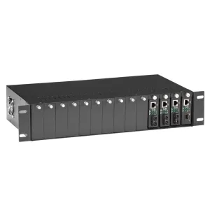 Black Box LHGC-RACK Pure Networking Media Converter Chassis - 14-Slot, 2U, Rackmount, Dual Power Supply