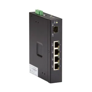 Black Box LIE401A LIE400 Series Gigabit Ethernet (1000-Mbps) Extreme Temperature PoE Switch-(4) 10/100/1000-Mbps Copper RJ45 PoE, (1)100/1000-Mbps SFP