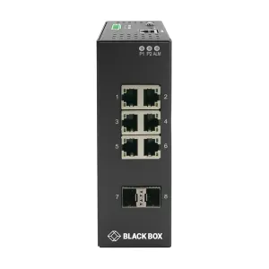 Black Box LIG1082A Gigabit Ethernet (1000 Mbps) Extreme Temperature Managed Switch, (6) 10/100/1000 Mbps Copper RJ45, (2) 100/1000 Mbps SFP