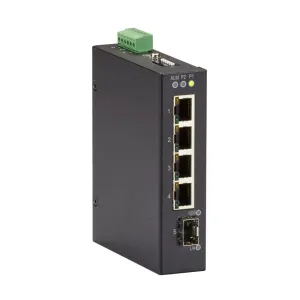 Black Box LIG401A LIG400 Series Gigabit Ethernet (1000-Mbps) Extreme Temperature Switch - (4) 10/100/1000-Mbps Copper RJ45, (1) SFP