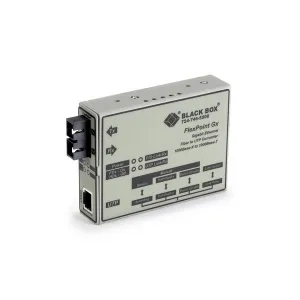 Black Box LMC1004A-R3 FlexPoint Gigabit Ethernet (1000-Mbps) Media Converter - 1000-Mbps Copper to 1000-Mbps Singlemode Fiber, 1310nm, 10km