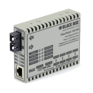 Black Box LMC100A-SC-R3 FlexPoint Fast Ethernet (100-Mbps) Media Converter - 10/100-Mbps Copper to 100-Mbps Multimode Fiber, 1300nm, 2km, SC
