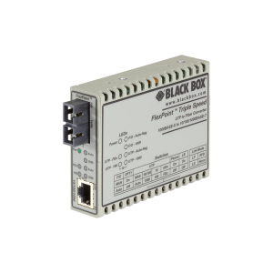 Black Box LMC1017A-MMSC FlexPoint Gigabit Ethernet (1000-Mbps) Media Converter - 10/100/1000-Mbps Copper to 1000-Mbps Multimode Fiber, 850nm, 550m