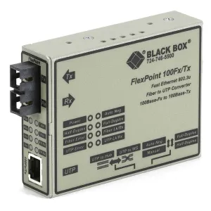 Black Box LMC213A-MMSC-R2 FlexPoint Fast Ethernet (100-Mbps) Media Converter - 100-Mbps Copper to 100-Mbps Multimode Fiber 1310nm 2km