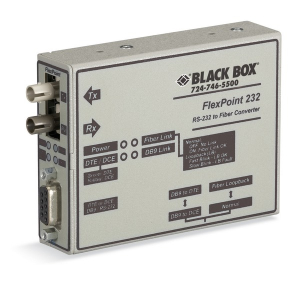 Black Box ME660A-MST FLEXPOINT Async RS232 Extender over Fiber, DB9 Female to ST Multimode, 2.5 km