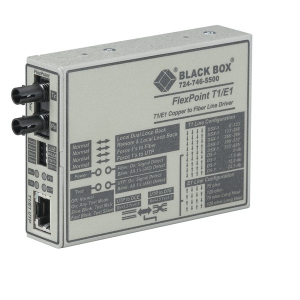 Black Box MT660A-MM-E FlexPoint Managed T1/E1 Media Converter - T1/E1 Copper to Multimode Fiber 1300nm 5km ST EU