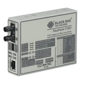 Black Box MT660A-MM FlexPoint Managed T1/E1 Media Converter - T1/E1 Copper to Multimode Fiber 1300nm 5km ST