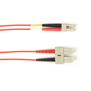 Black Box FOLZH10-001M-SCLC-RD Colored Fiber OM3 50/125 Multimode Fiber Optic Patch Cable - LSZH SC to LC Red 1-m (3.2-ft.)