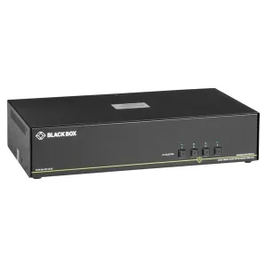 Black Box SS4P-DH-DP-UCAC Secure KVM Switch NIAP 3.0 Certified - 4-Port Dual-Monitor DisplayPort 4K30 USB Audio CAC GSA TAA