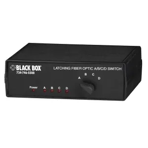 Black Box SW1005A Fiber Optic A/B/C/D Desktop Switch - Latching ST Multimode
