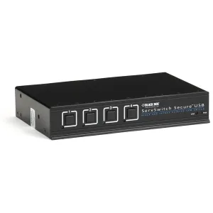 Black Box SW4008A-USB-EAL Secure Single-Monitor DVI-I USB KVM Switch - 4-Port DVI USB EAL4+ EAL2+ Certified