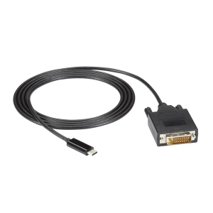 Black Box VA-USBC31-DVID-006 USB-C Adapter Cable - USB-C to DVI Adapter 1080p @ 60Hz DP 1.2 Alt Mode 6-ft. (1.8-m)