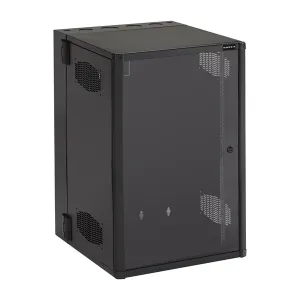 Black Box WMD19-2425-PQU Wallmount Cabinet Enclosure 19U 24"x25" 19" Rackmount M6 Rails Locking Plexiglass Front Double-Hinged 300-lb. Capacity