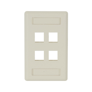 Black Box WPT474 Keystone Wallplate Single-Gang 4-Port Office White GSA TAA