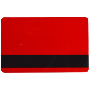 Brady People ID 1350-2061 30 Mil CR80 Blank PVC Card with 1/2" HICO Magstripe - Red - 500 pcs