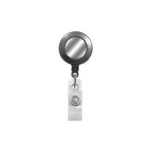 Brady People ID 2120-3120 Gray Badge Reel with Silver Sticker Reinforced Vinyl Strap & Belt Clip