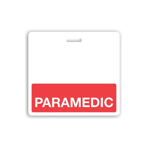 Brady People ID BBH-PARAMEDIC-R Horizontal "PARAMEDIC" Badge Buddies (Red Bar 3.38" x 3.09")