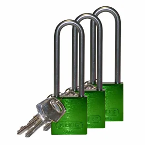 Brady 123304 Aluminum Green Lockout Padlocks w 3 in Shackle