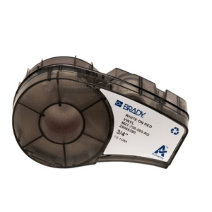 Brady 142801 BMP21 Mobile Printer, ID PAL & LABPAL Label Printer Label, 21 ft L x 3/4 in, White on Red