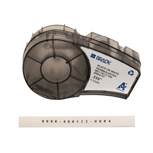 Brady M21-187-C-342 PermaSleeve Heat Shrink Wire and Cable Labels with Ribbon for M210, M211, BMP21-PLUS Printers - 3/16" Dia, Black on White