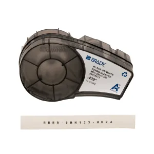 Brady 110925 BMP21 Series PermaSleeve Heat Shrink Polyolefin Wire Marking Sleeves, 7 ft L x 0.439 in W, Black on White